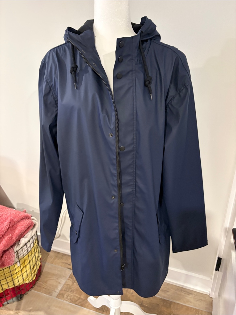 Mossimo Supply Co. Men's Navy Hooded Rain Jacket